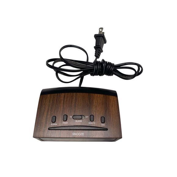 AcuRite Digital Alarm Clock Wood Grain LED Red Display Model 47567 Vintage - Picture 6 of 15